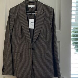 Reiss Black and Cream Checkered Blazer, matching trousers/pants available.
